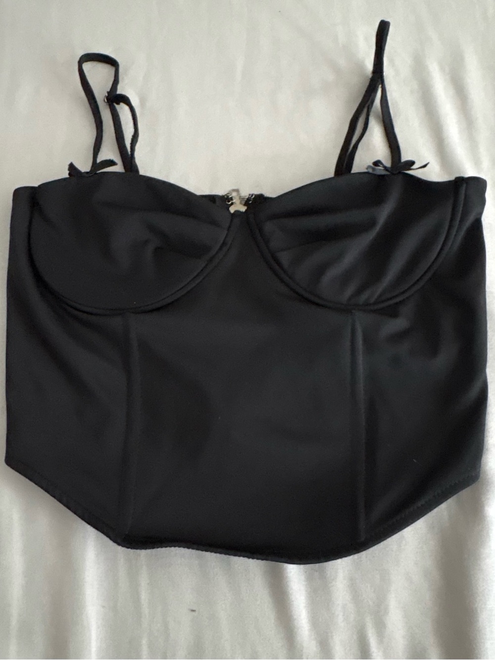 Forever 21 Black Bustier-Style Crop Top